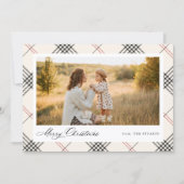 HERITAGE | Cream Tartan Photo Feiertagskarte (Vorderseite)