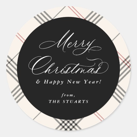 HERITAGE | Cream Tartan Runder Aufkleber (Vorderseite)