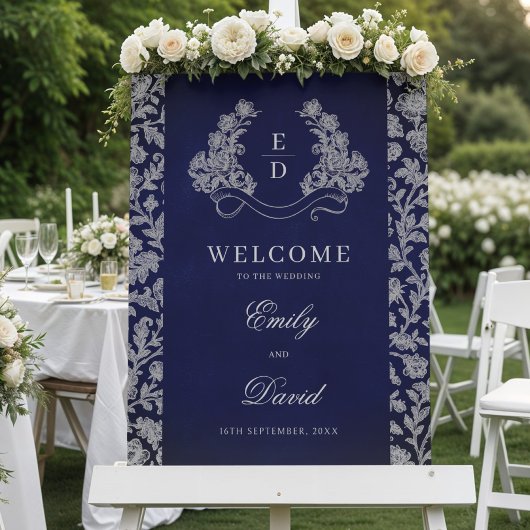 Heritage Crest Monogram Wedding Welcome Acrylschild