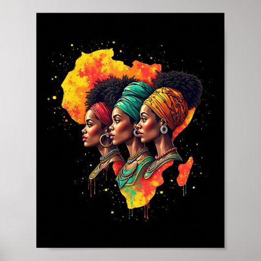 Heritage Design Junetezehnte schwarze Frau Pride A Poster (Vorne)