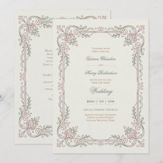 Heritage | Edwardian Rose Filigree Wedding Einladung