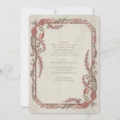 Heritage | Edwardian Rose Scroll Garland Wedding Einladung (Rückseite)