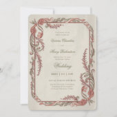 Heritage | Edwardian Rose Scroll Garland Wedding Einladung (Vorderseite)