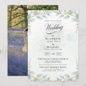 Heritage Eucalyptus Leaves Botanical Photo Wedding Einladung (Vorne/Hinten)