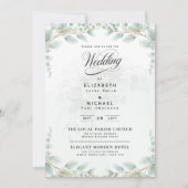 Heritage Eucalyptus Leaves Botanical RSVP Wedding Einladung (Vorderseite)