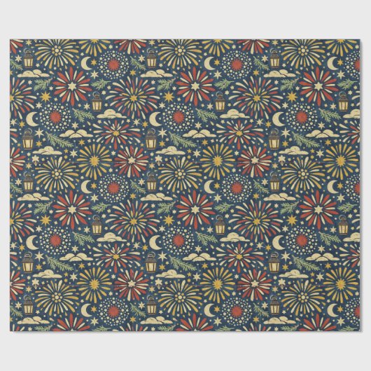 Heritage Firelight Celebration Pattern Geschenkpapier (Flach)