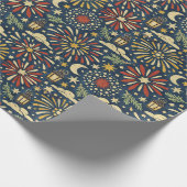Heritage Firelight Celebration Pattern Geschenkpapier (Ecke)