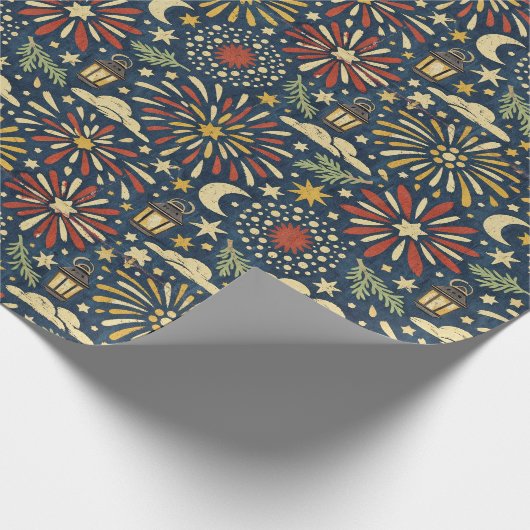 Heritage Firelight Celebration Pattern Geschenkpapier (Ecke)