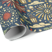 Heritage Firelight Celebration Pattern Geschenkpapier (Rolleneckpunkt)