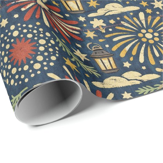 Heritage Firelight Celebration Pattern Geschenkpapier (Rolleneckpunkt)