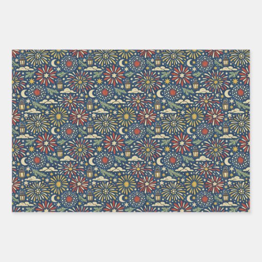 Heritage Firelight Celebration Pattern Geschenkpapier Set (Vorderseite)