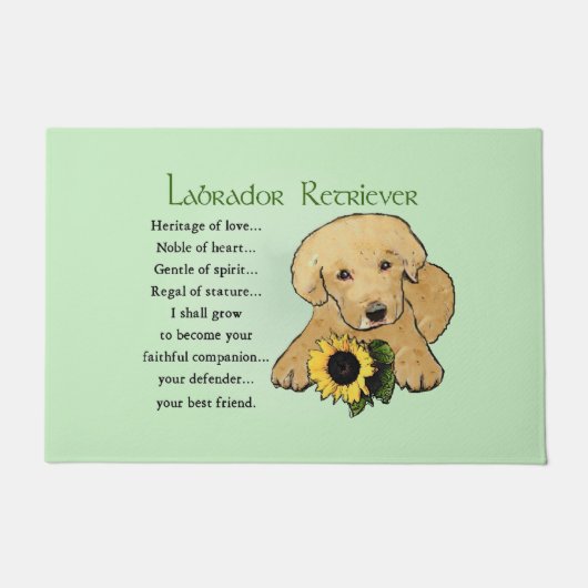 Heritage Gelbe Labrador Welpe Fußmatte (Vorderseite)