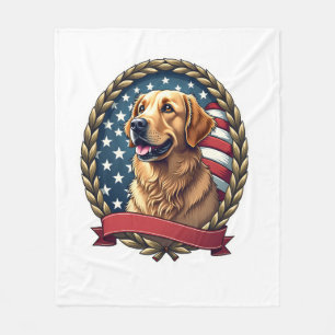 Heritage Golden Retriever Patriotisches Vintage T- Fleecedecke