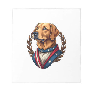 Heritage Golden Retriever Patriotisches Vintage T- Notizblock