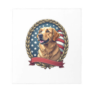 Heritage Golden Retriever Patriotisches Vintage T- Notizblock