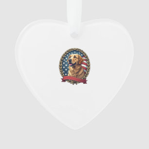 Heritage Golden Retriever Patriotisches Vintage T- Ornament