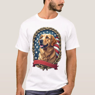 Heritage Golden Retriever Patriotisches Vintage T- T-Shirt