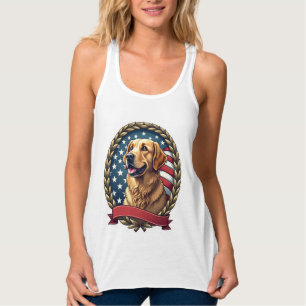 Heritage Golden Retriever Patriotisches Vintage T- Tank Top