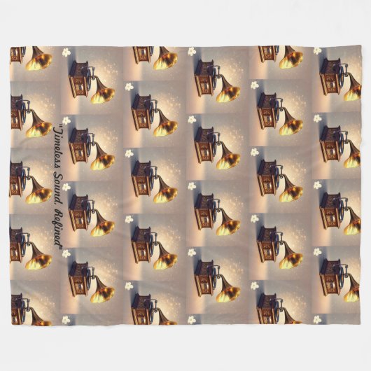 "Heritage Gramophone Sound" Fleecedecke (Vorderseite (Horizontal))