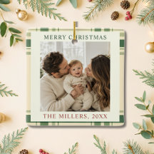 Heritage Green Karo-Familienfoto-Weihnachten