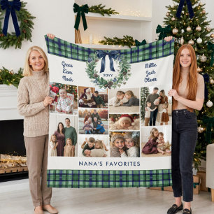 Heritage Green Navy Tartan Nanas Lieblingsfoto Fleecedecke