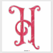 HERITAGE -H-rötlich Aufkleber (Blatt)