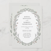 Heritage Hand Drawn Botanical Elegant Wedding Einladung (Vorne/Hinten)