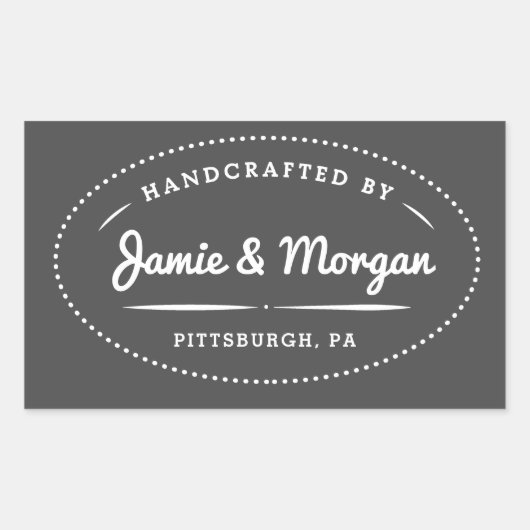 Heritage Handgefertigte Bezeichnung Rechteckiger Aufkleber (Vorderseite)