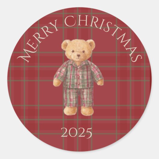 Heritage Holiday Bear Aufkleber (Vorderseite)