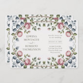 Heritage Horizontal Victorian Rose Wedding Einladung (Vorne/Hinten)