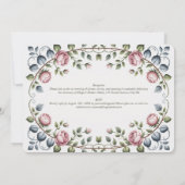 Heritage Horizontal Victorian Rose Wedding Einladung (Rückseite)