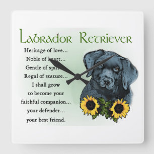 Heritage Labrador Retreiver Welpengeschenke Quadratische Wanduhr