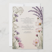 Heritage Lavender Meadow Wildflower Wedding Einladung (Rückseite)