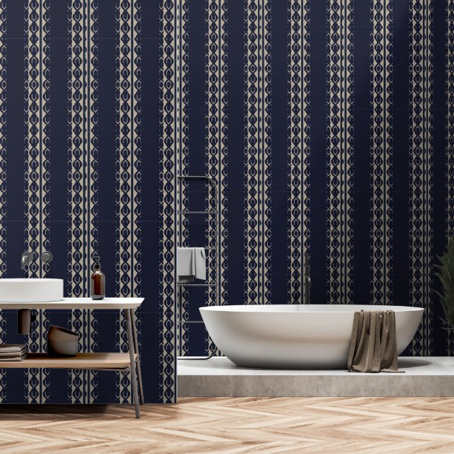 Heritage Luxe (Indigo + Erde) Luxus Tapete (Badezimmer)