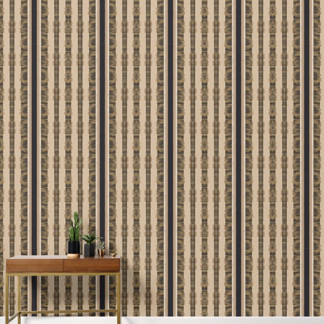 Heritage Luxe (Schwarz & Sand) Luxus Tapete (Hausflur)