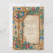 Heritage | Medieval Renaissance Gold Jewel Wedding Einladung (Rückseite)