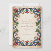 Heritage | Medieval Renaissance Gold Jewel Wedding Einladung (Rückseite)