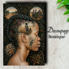 Heritage Mindscape Afrikanische Frau Dekoupage Seidenpapier
