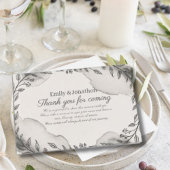 Heritage Modern Black and White Wedding Botanical Gästebuch