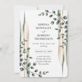 Heritage Modern Botanical Greenery Wedding Einladung (Vorderseite)