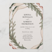 Heritage Olive Wreath Botanical Wedding Einladung (Vorne/Hinten)
