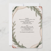 Heritage Olive Wreath Botanical Wedding Einladung (Rückseite)