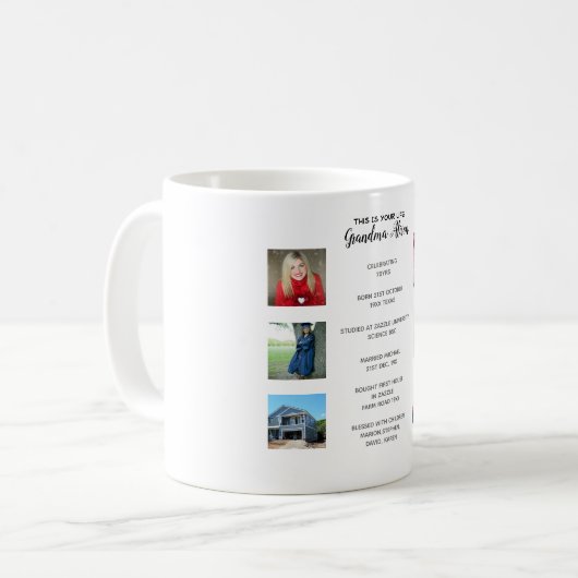 Heritage Oma FOTO COLLAGE Kaffeetasse (Vorderseite Links)