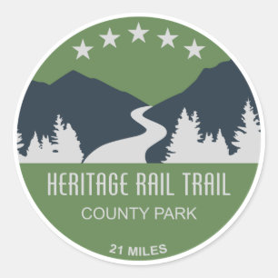 Heritage Rail Trail Landkreis Park Runder Aufkleber