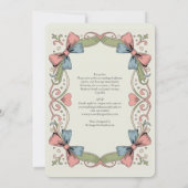 Heritage Retro 1950s Rockabilly Pastel Bow Wedding Einladung (Rückseite)