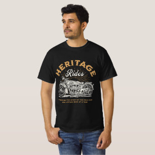 Heritage Rides Vintage-Motorrad Classic Biker T-Shirt