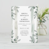 Heritage Sage Eucalyptus Botanical Wedding Einladung (Stehend Vorderseite)