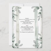 Heritage Sage Eucalyptus Botanical Wedding Einladung (Rückseite)