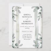 Heritage Sage Eucalyptus Botanical Wedding Einladung (Vorderseite)