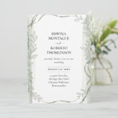 Heritage Sage Green Botanical Vine Wedding Einladung (Stehend Vorderseite)